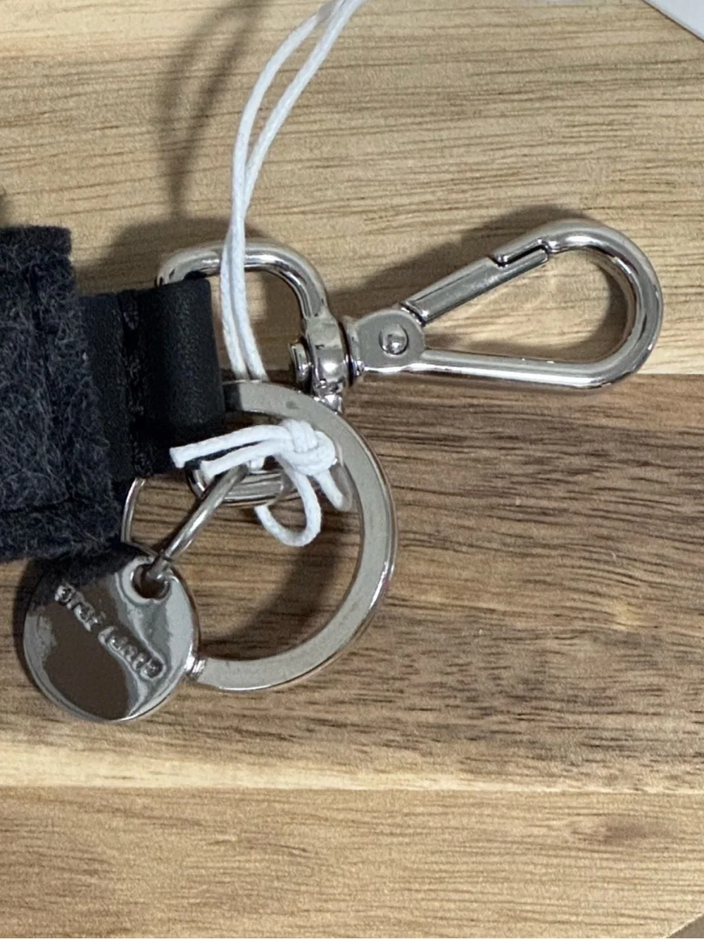 NWT Graf Lantz Merino Wool Felt Loop Key Fob Charcoal Black